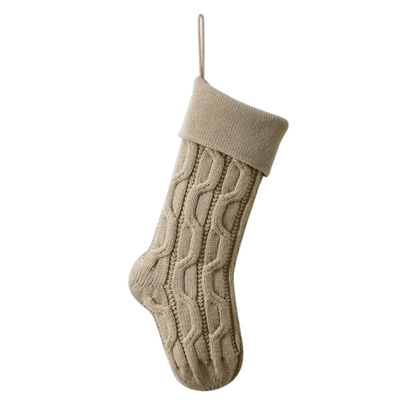 RXIRUCGD Knitted Christmas Stocking with Double-sided Twists Design, Acrylic Fiber Gift Candy Bag for Christmas Tree Decoration, Holiday Festive Sock for Small Presents Cards Celebration