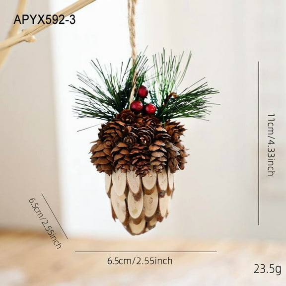 RXIRUCGD Large Decorative Pinecone Ornaments with Natural Look for Christmas Tree Decor and Holiday Wreaths, Rustic Festive Hanging Decor for Seasonal Home Decor