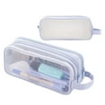 thumbnail image 1 of RXIRUCGD Large Mesh Pencil Case Double Layer Pencil Bag Transparent, Portable Multifunctional Cosmetic Bag, Office Essentials, 1 of 4