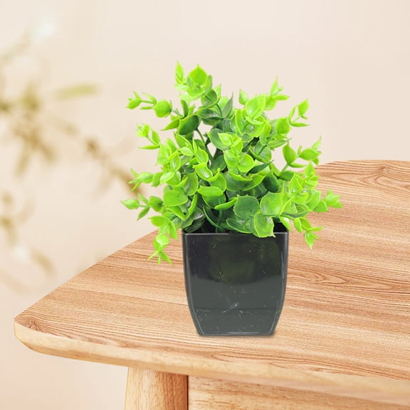 RXIRUCGD Lifelike Artificial Green Plant in Pot - Low Maintenance Home Office Decor for Desktop Shelf and Window Display