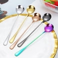 thumbnail image 1 of RXIRUCGD Long Handle Stainless Steel Multipurpose Spoon - Kitchen Utensil for Mixing Coffee Ice Cream Desserts and Beverages with Ergonomic Non-Slip Grip, 1 of 3
