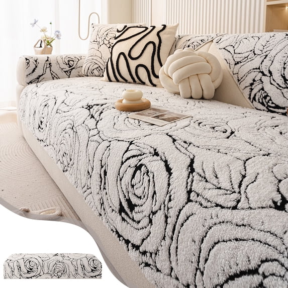 RXIRUCGD Luxury Winter Sofa Seat Cover With Non-Slip Design And Thermal Insulation For Home Furniture Protection And Seasonal Decor Enhancement