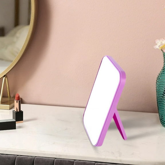 RXIRUCGD Makeup Mirror Desk Mirror, Desktop Makeup Mirror Portable Small Mirror Female Dressing Table Desktop Princess Mirror Bedroom Student Dormitory Desktop Makeup Mirror,Purple