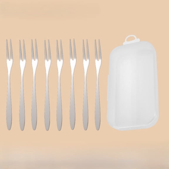 RXIRUCGD Mini Fruit Forks Set - Stainless Steel Tableware with Wooden Handles and Storage Case, Perfect for Entertaining and Daily Dining