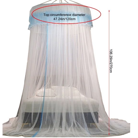 RXIRUCGD Mosquito Net, Bed Canopy For Girls Canopy Bed Curtains Round Lace Dome Elegant Lace Princess Canopies Bed Netting Bedroom Indoor Outdoor Decor For Girls Boys Adults,White