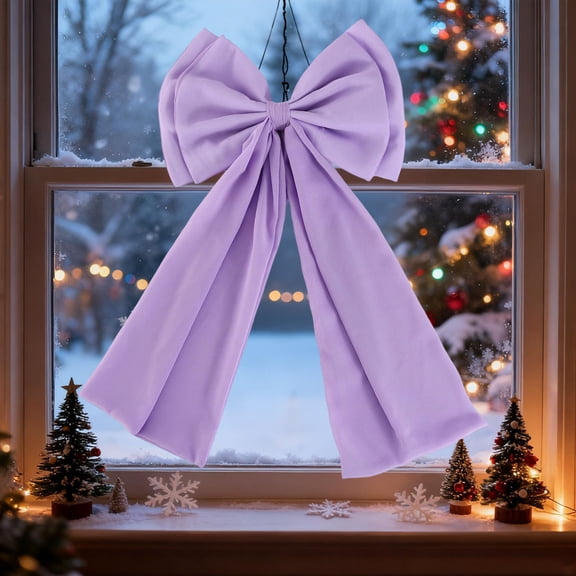 RXIRUCGD Oversized Christmas Bow with Flowing Ribbons - Elegant Holiday Tree Topper & Mantel Decor - Luxe Satin Fabric Statement Piece