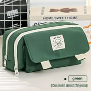 RXIRUCGD Pencil Bag, Pencil Case Large Capacity Pen Box Storage Bag Desk Organizer Marker Pouch Pen For Office College Adult Teen and ,Army Green