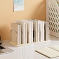 thumbnail image 1 of RXIRUCGD Plastic Desktop Bookshelf Organizer with Dividers - Sturdy Space Saving Storage Rack for Books Files and Study Supplies in Home Office, 1 of 6