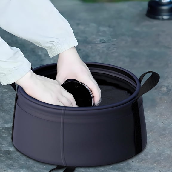 RXIRUCGD Portable Foldable Travel Basin for Outdoor Adventures - Multi-Purpose Collapsible Sink for Camping Hiking Backpacking - Lightweight Water Container for Face Washing Foot Bath