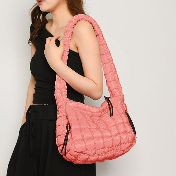 RXIRUCGD Puffer Tote Bag for Women Large Quilted Shoulder Bag Quilted Carryall Bag Soft Puffy Crossbody Bag Hobo Handbags Puff Purse Birthday Mothers Day Gifts