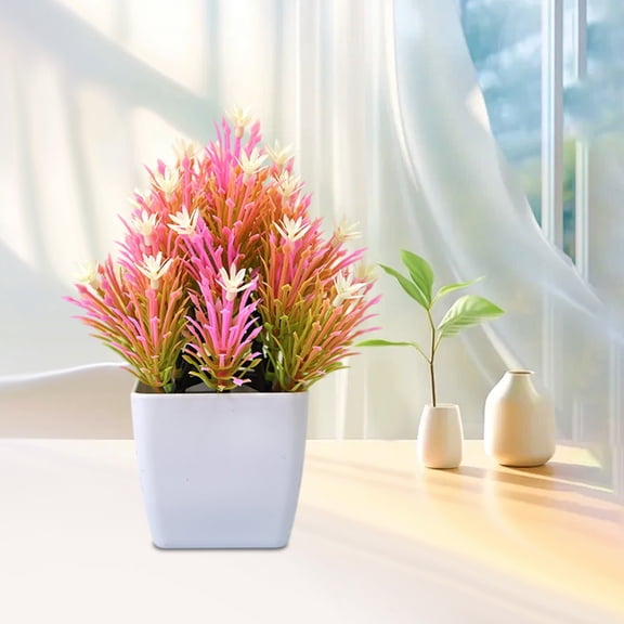 RXIRUCGD Realistic PE Material Potted Plant with Flexible Branches - Maintenance-Free Home Decor for Long-Term Display in Various Environments