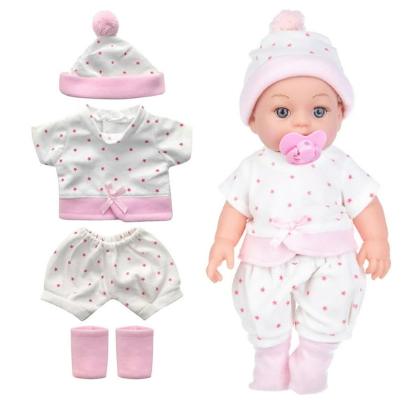 RXIRUCGD Reborn Girl Doll Clothes Suit for 12 inch Reborn Baby Doll Outfit Accessories Toys 4pcs Christmas Stocking Stuffers Birthday Gifts for Kids