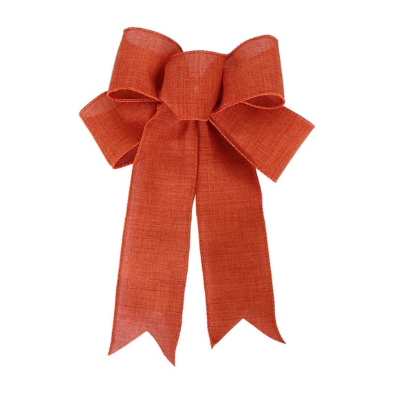 RXIRUCGD Red Linen Flocked Christmas Bow - Festive Ribbon Decoration for Wreath Tree and Holiday Gift Wrapping