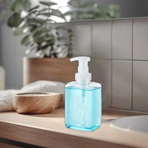 RXIRUCGD Refillable Soap Dispenser Bottle for Liquid Soap Lotion Shampoo Modern Design Pump Dispenser for Bathroom Kitchen Office Countertop Decorative Container 400ml Capacity
