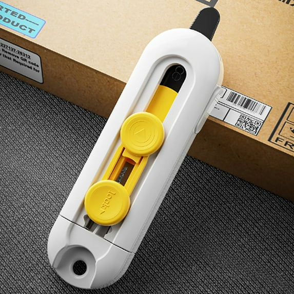 RXIRUCGD Retractable Utility Knife Box Cutter, Magnetic Courier Knife Artwork Mini Portable Knife Box Opener Letter Packet Opening Learning Paper Cutter