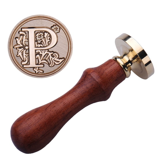 RXIRUCGD Seal Stamp, Set Of 26 Fancy Letter 3D Embossed Sealing Kit And Wooden Handle As A Gift For Teachers' Day, Mother's Day And Thanksgiving Day