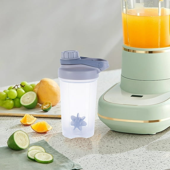 RXIRUCGD Shaker Bottles Mixer Cup, Protein Powder Water Bottle 500ml Cup With Scale Plastic Cup Handheld Fitness Sports,Gray