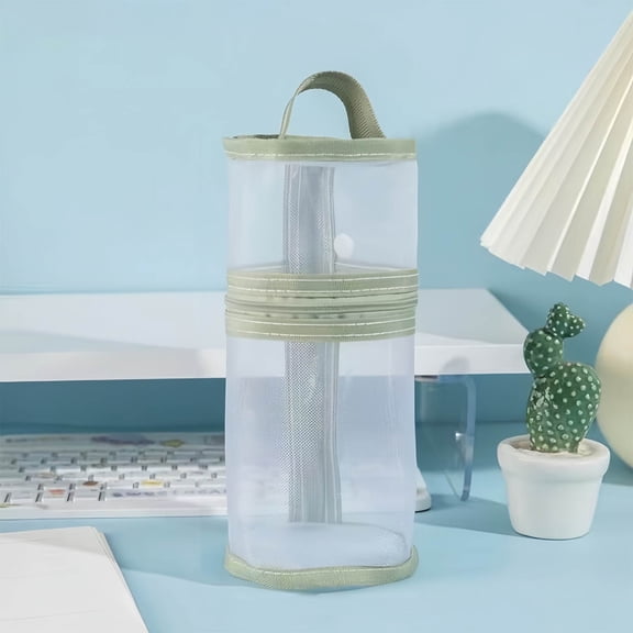 RXIRUCGD Simple Pen Holder Type Pencil Case High-value Cylindrical Pencil Case Large-capacity Transparent Storage Stationery Box Pencil Pouch