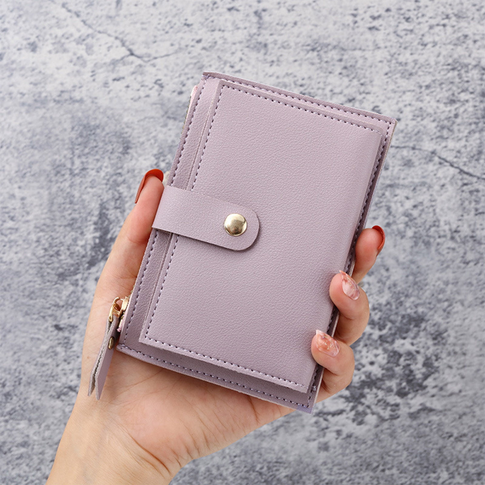 RXIRUCGD Small Wallet for Women Bifold RFID PU Leather with Zipper ...