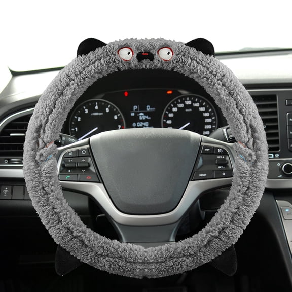 RXIRUCGD Soft Faux Mink Steering Wheel Cover for Winter Driving Non-Slip Thermal Protection Car Accessory for Enhanced Comfort and Safety