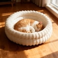 thumbnail image 1 of RXIRUCGD Soft Plush Round Pet Bed Cozy Comfortable Sleeping Nest for Cats and Small Dogs with Warm Material, 1 of 6