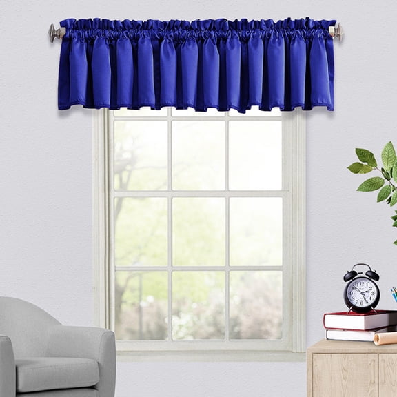 RXIRUCGD Solid Color Printed Window Valance with Rod Pocket - Light Filtering Curtain for Kitchen Living Room and Home Decor