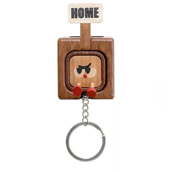 RXIRUCGD Solid Wood Magnetic Key Holder with Hooks, Wall Mounted Key Organizer for Home Entryway and Practical Storage Solution