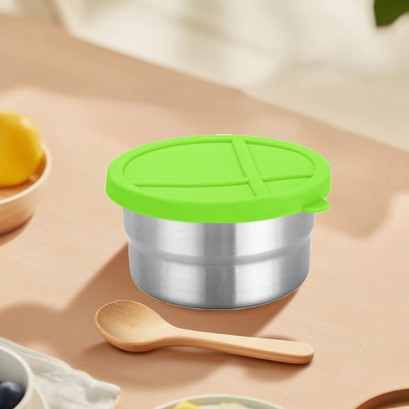 RXIRUCGD Stainless Steel Food Storage Container with Airtight Silicone Lid, Multi-Compartment Lunch Box for Meal Prep and Snack Organization