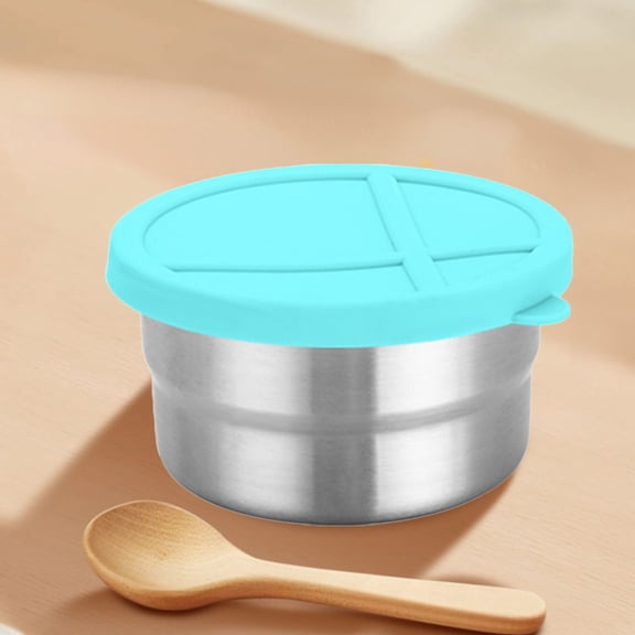 RXIRUCGD Stainless Steel Food Storage Container with Airtight Silicone Lid, Multi-Compartment Lunch Box for Meal Prep and Snack Organization