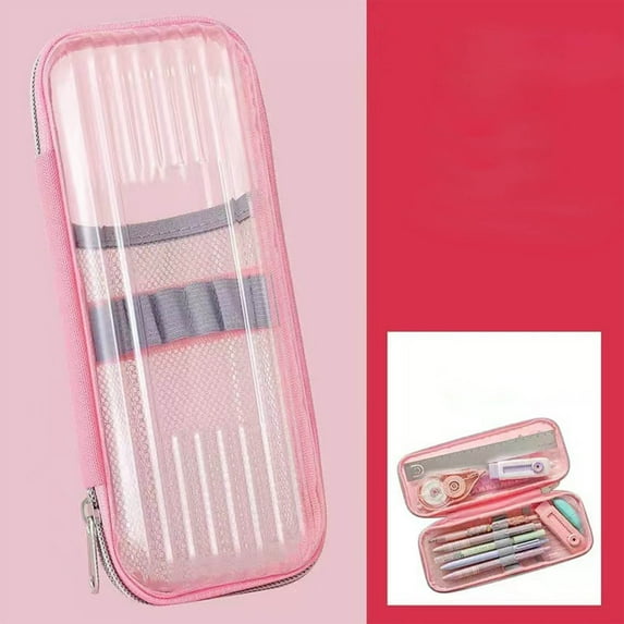 RXIRUCGD Stationery Storage Bag Clear Zipper Pencil Case Large Capacity Pencil Pouch for College Office Supplies Stationary Bag