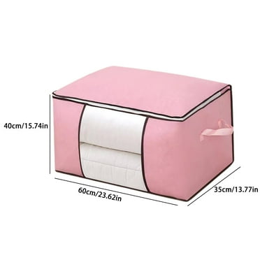 RXIRUCGD Storage Bag, Heavy Duty Storage With Reinforced Handles Extra Large Storage Bags For Clothes Tote Bag Double Zipper For Space Saving Travel,Pink