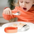 thumbnail image 1 of RXIRUCGD Toddler Utensils Training Silverware, Short Handled Fork Spoon 316 Stainless Steel Elbow Training For Children's Tableware Learning To Spoons And Complementary Food, 1 of 2