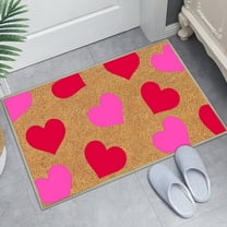 RXIRUCGD Valentine's Day Entrance Carpet Non-Slip Indoor Outdoor Door Mat for Entrance Hallway Living Room Decor Festive Home Accessory with Comfortable Fabric