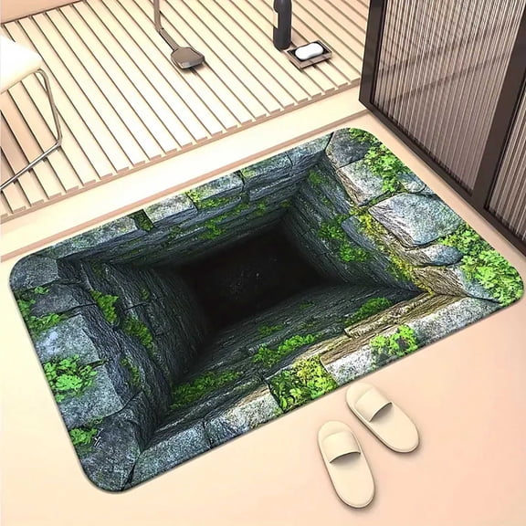 RXIRUCGD Versatile Diatomite Entrance Mat with Visual 3D Design, Odor-Resistant Floor Protector for Indoor and Outdoor Use in Various Home Spaces