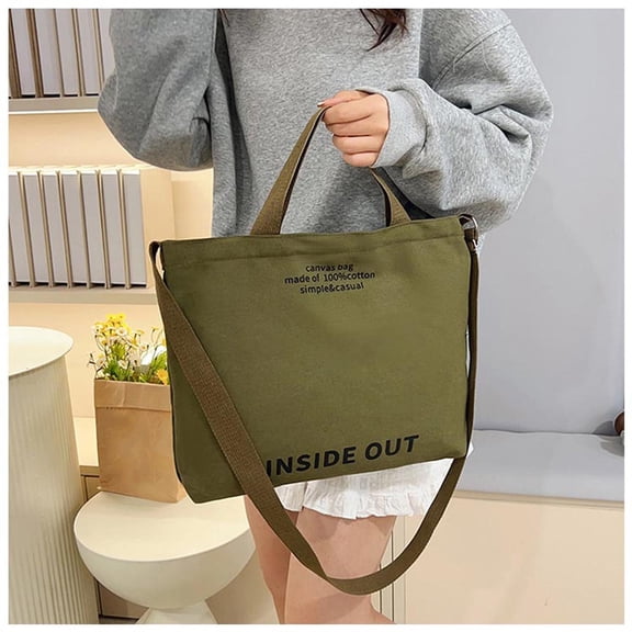 RXIRUCGD Vintage Style Canvas Messenger Bag - Large Capacity Crossbody Shoulder Bag for Office Commute and Campus Life - Retro Handbag with Spacious Storage