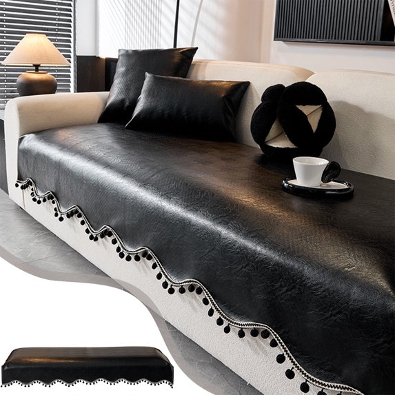 RXIRUCGD Waterproof PU Leather Sofa Protector With Irregular Shape Design For Modern Home Decor And Furniture Surface Protection Against Spills
