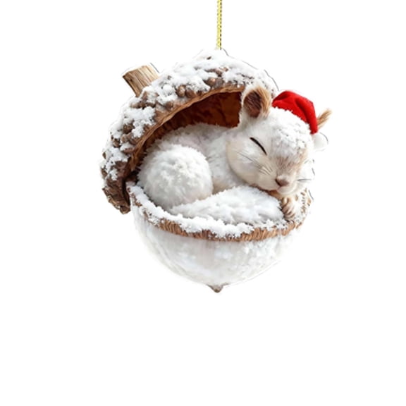 RXIRUCGD Whimsical Christmas Tree Hollow Ornaments, 2D Acrylic Pinecone Decorations for Holiday Tree Wreath Centerpiece, Durable Festive Home Decor with Hanging Loop