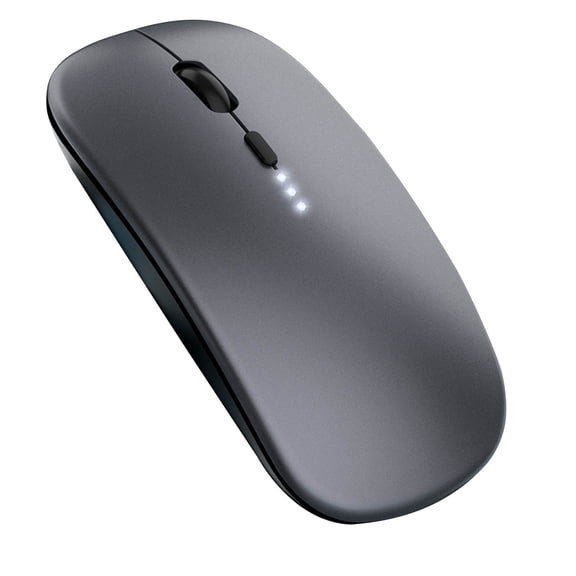 RXIRUCGD Wireless Charging Silent Bluetooth Mouse with Dual Connectivity - Rechargeable Ergonomic Computer Mouse with Power Indicator for Office and Home Use