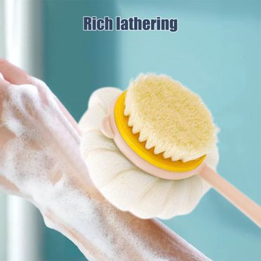 Long Handle Bath Brush With Soft Bristles – Back Exfoliation & Shower Scrubber (Pink/Blue/Green)