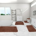 thumbnail image 1 of RXMEKW Bathroom Rugs and Mats Sets 5-Piece Solid Long-Pile Bathroom Carpet Flocked Plush Pad, 1 of 7