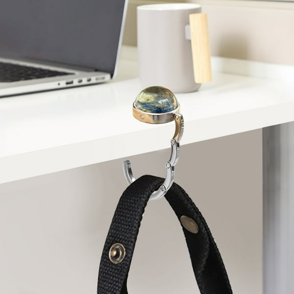 RXMEKW Birthday Gift Bag Luminous Glass Hook Fluorescent Cosmic Glass School Bag Hook Folding Bag Hook Desk Side Hook Student Gift