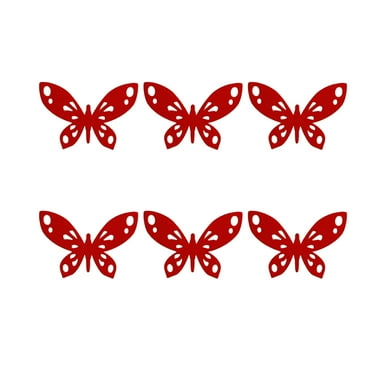 RXMEKW Christmas Tree Ornaments Set Christmas Tree Ornaments Red Set of 6 Red Butterflies Christmas Tree Ornaments Elegant Hollow Design in Lasting Non Woven Fabric Christmas Trees with Lights