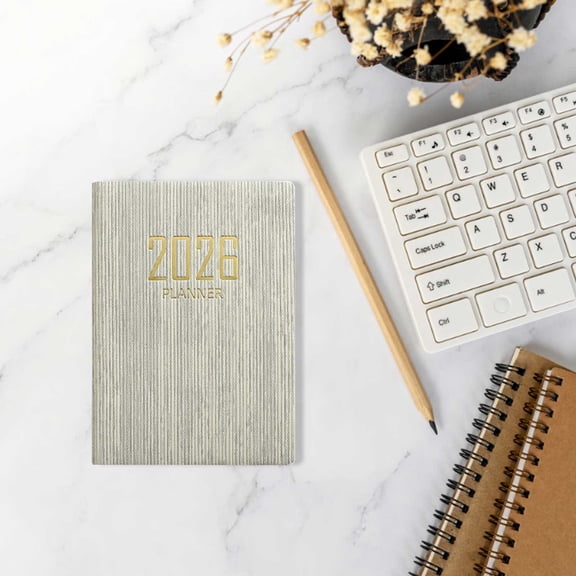 RXMEKW Daily Planner Notebook 2026 A7 Mini English Daily Planner Pocket Notebook Organizer Schedule Agenda Travel Journal Appointment Tracker Softcover Book