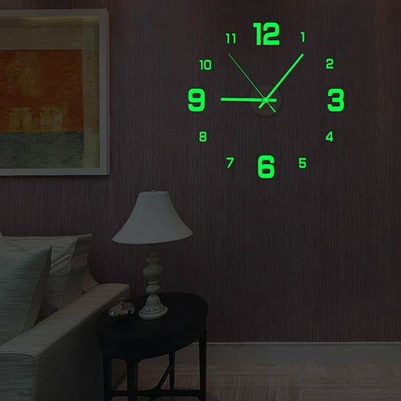 RXMEKW Digital Wall Clock Luminous Wall Clock Sticker, Diy Luminous Frameless Hanging Watch, Diy Sticker Wall Clock for Kitchen, Bathroom, Home Decoration, Digital Luminous