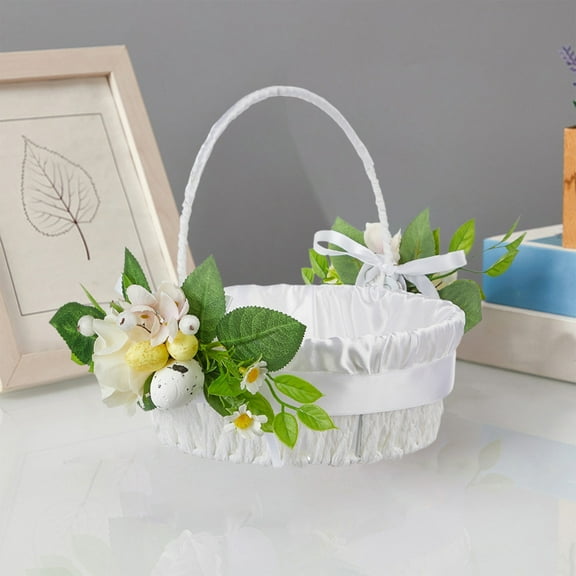 RXMEKW Easter Decorations for The Home Easter Portable Flower Basket Home Decor Simulation Decoration Flower Basket Western Wedding Flower Basket