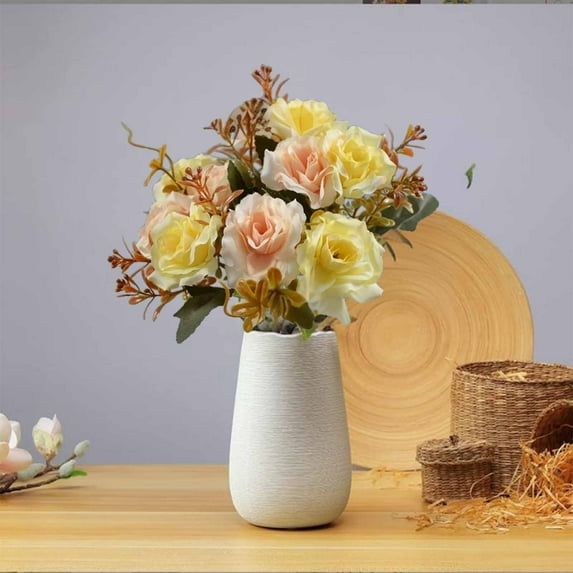 RXMEKW Flowers Artificial for Decoration High-End Artificial Flowers Diamond Rose Artificial Flowers 5 forks 10 Mini Roses Home Decoration Plastic Flowers