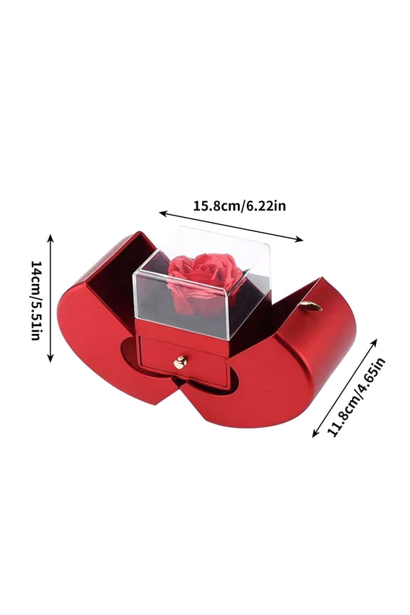 Four Leaf Clover Necklace Gift Box,Exquisite Hollow Out Pendant Women's Jewelry Set with Eternal Flowers and Delicate Storage Drawer