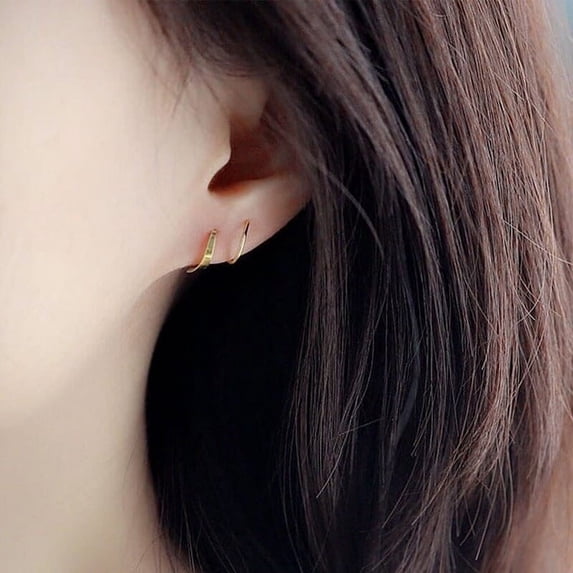 RXMEKW Gold Hoop Earrings Spiral Hoop Twist Earrings, Double Spiral Hoop Earrings for Pierced Piercings | Small Spiral Cartilage Hoop Earrings | Double Pierced Pierced Earrings for Women