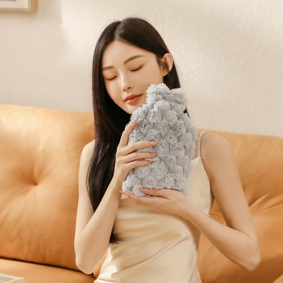 RXMEKW Hot Water Bottle 1 Liter Hot Water Bottle with Cover Hot Water Bottle for Menstrual Dysfunction Neck and Shoulder Pain Hot and Cold Therapy Hand and Feet Warming