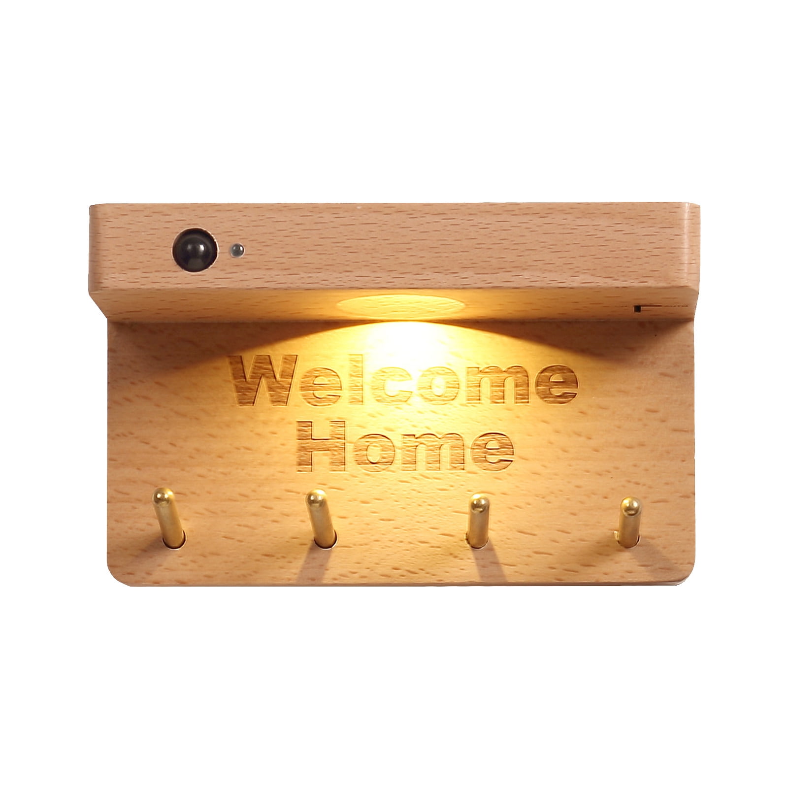 RXMEKW Human Body Induction Lamp USB Charging Solid Wood Wall